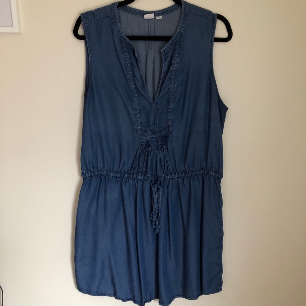 Chambray tunic top